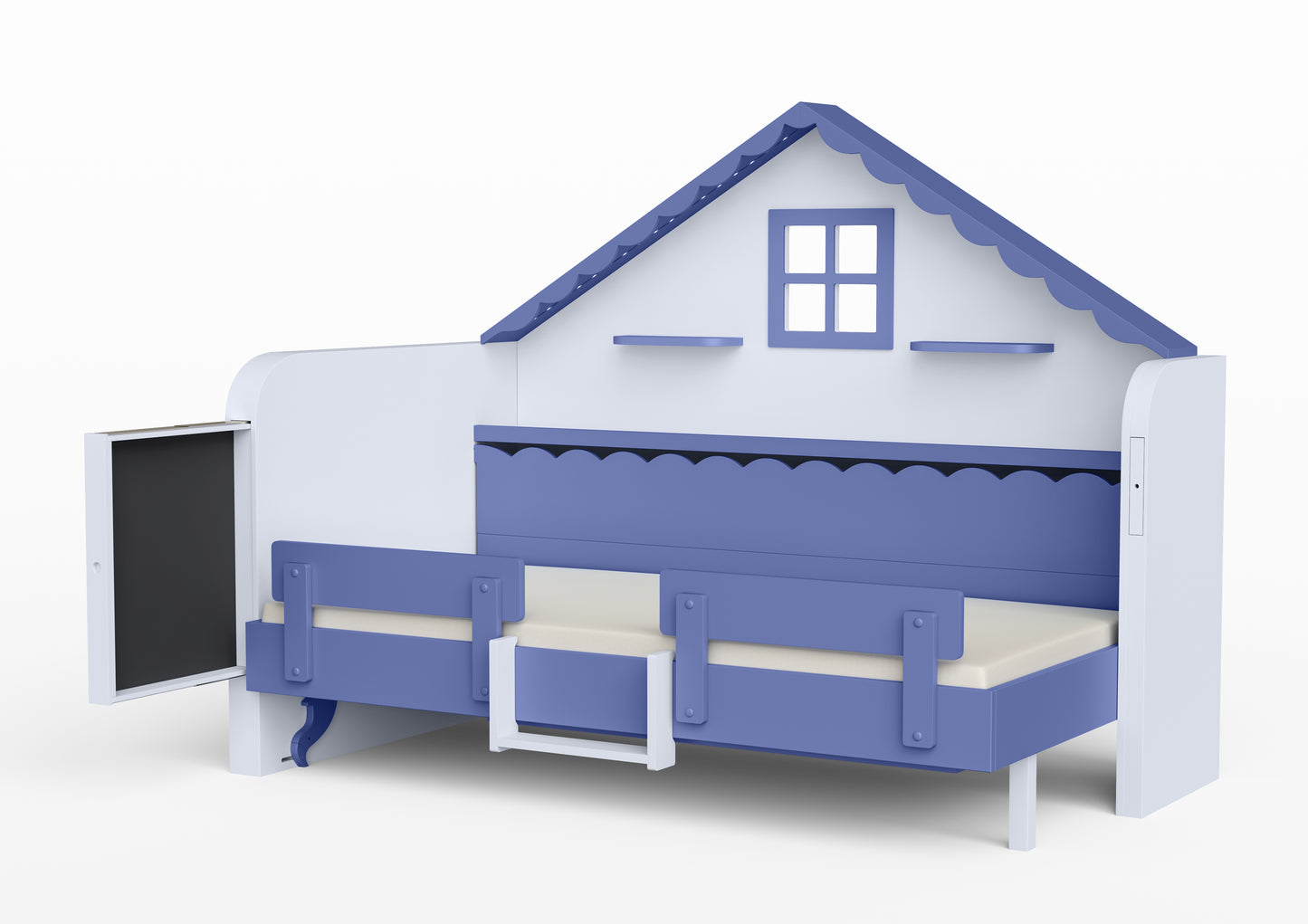 Pakeliama vaikiška lova namelis su žaidimų erdve HAUSY Blue Dreams