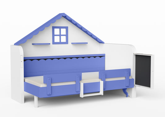 Pakeliama vaikiška lova namelis su žaidimų erdve HAUSY Lavender