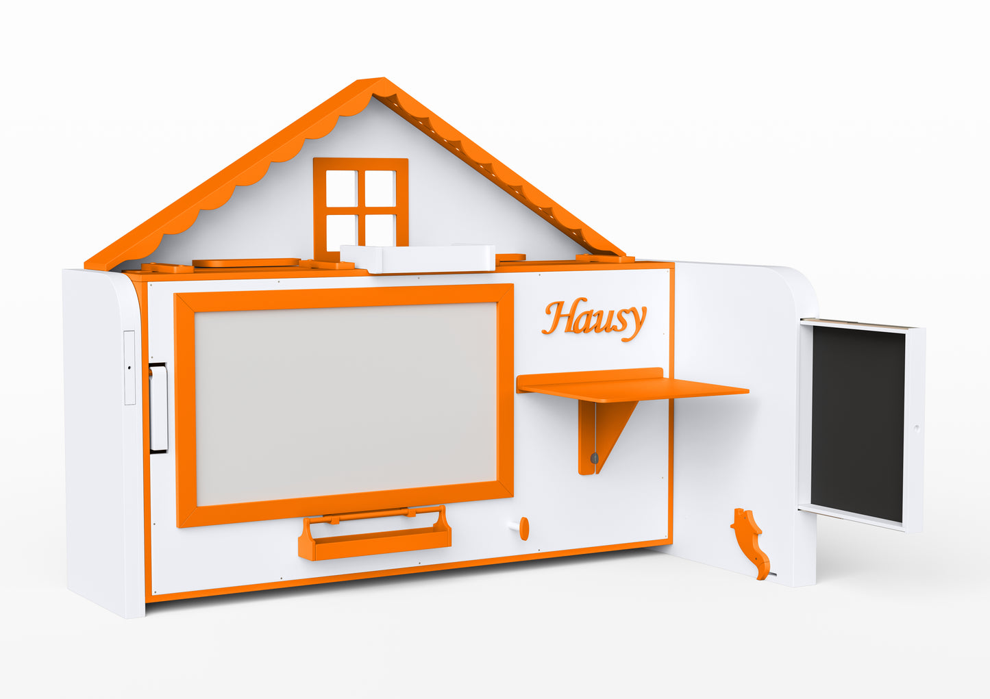 Pakeliama vaikiška lova namelis su žaidimų erdve HAUSY Orange Sky