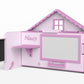 Pakeliama vaikiška lova namelis su žaidimų erdve HAUSY Pink Dream