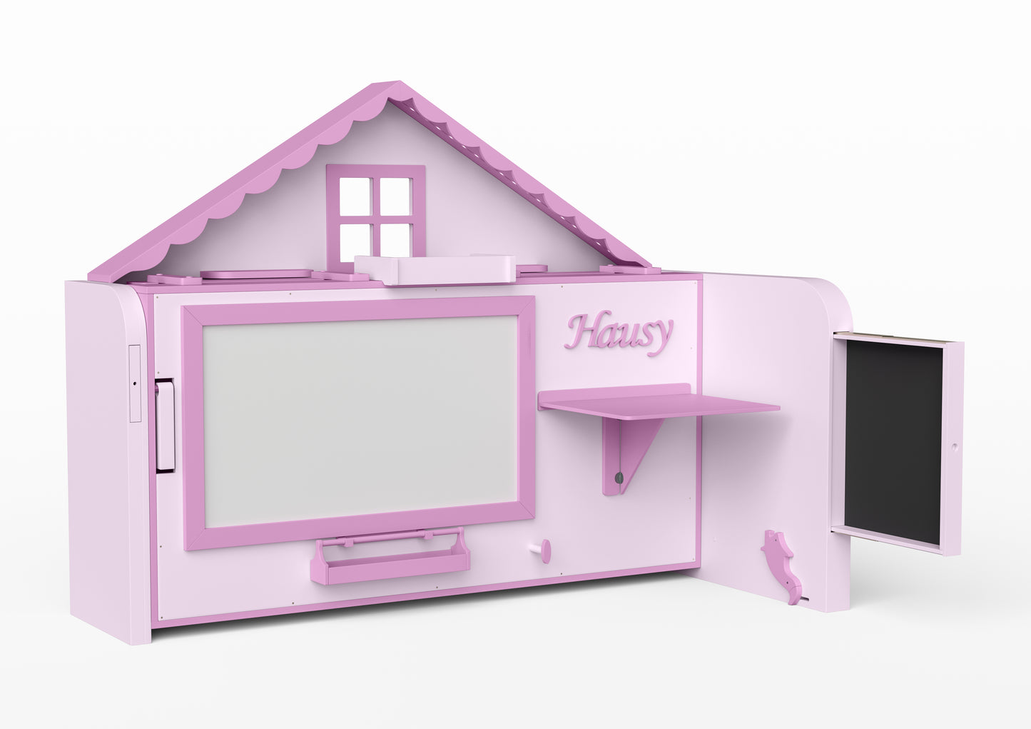 Pakeliama vaikiška lova namelis su žaidimų erdve HAUSY Pink Dream