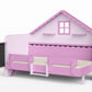 Pakeliama vaikiška lova namelis su žaidimų erdve HAUSY Pink Dream