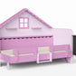 Pakeliama vaikiška lova namelis su žaidimų erdve HAUSY Pink Dream
