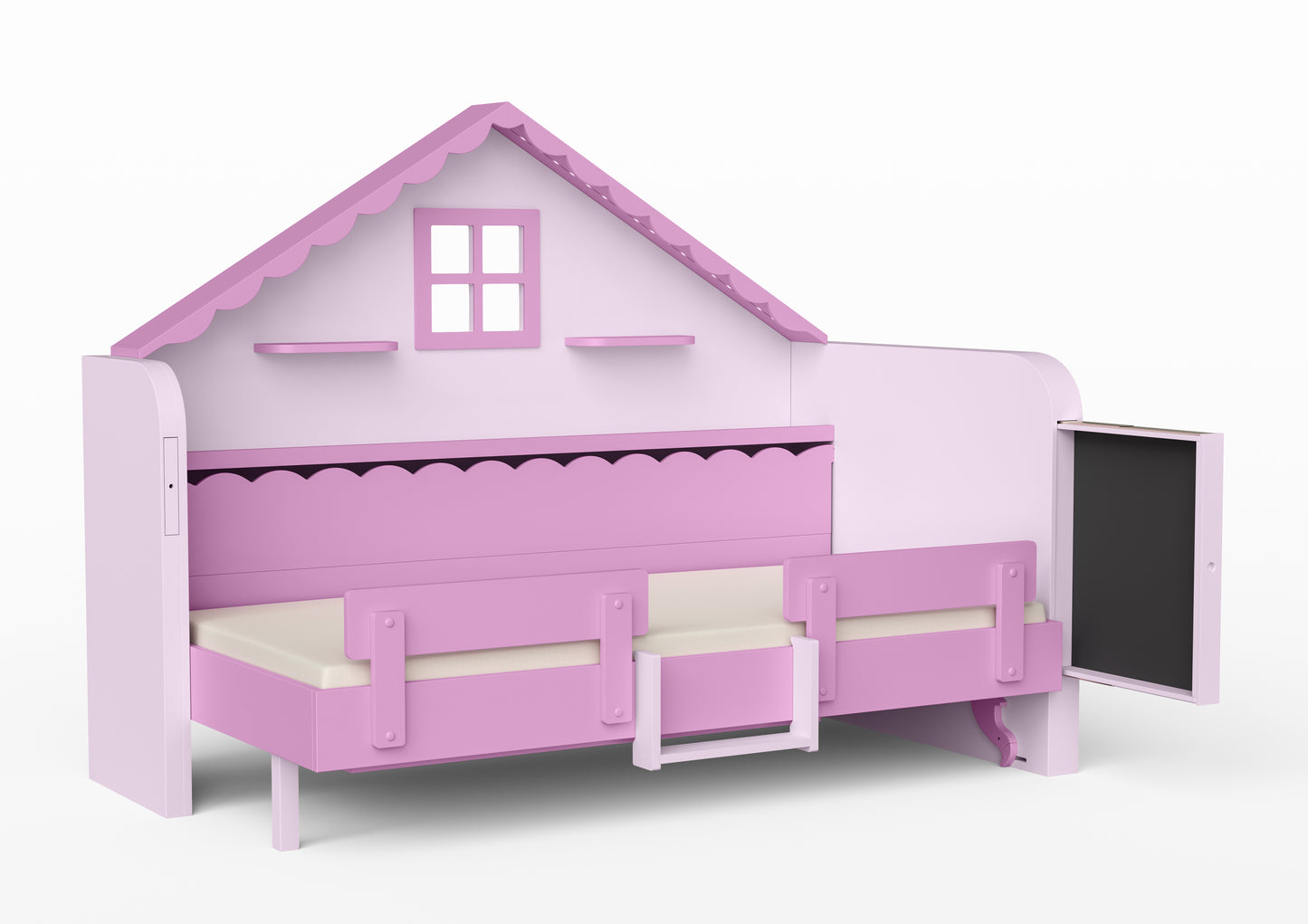 Pakeliama vaikiška lova namelis su žaidimų erdve HAUSY Pink Dream