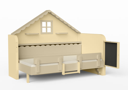 Pakeliama vaikiška lova namelis su žaidimų erdve HAUSY Sandcastle