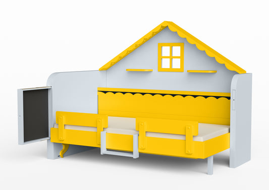 Pakeliama vaikiška lova namelis su žaidimų erdve HAUSY Lemon Tree