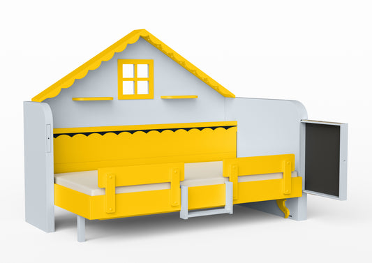 Pakeliama vaikiška lova namelis su žaidimų erdve HAUSY Lemon Tree