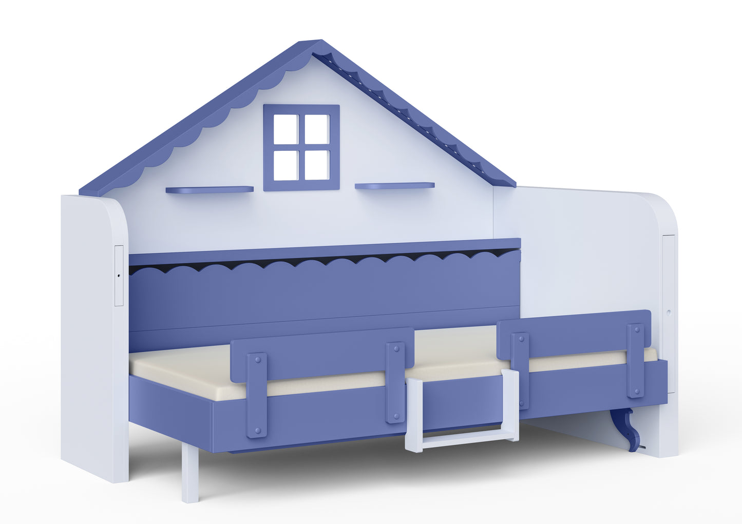 Pakeliama vaikiška lova namelis su žaidimų erdve HAUSY Blue Dreams