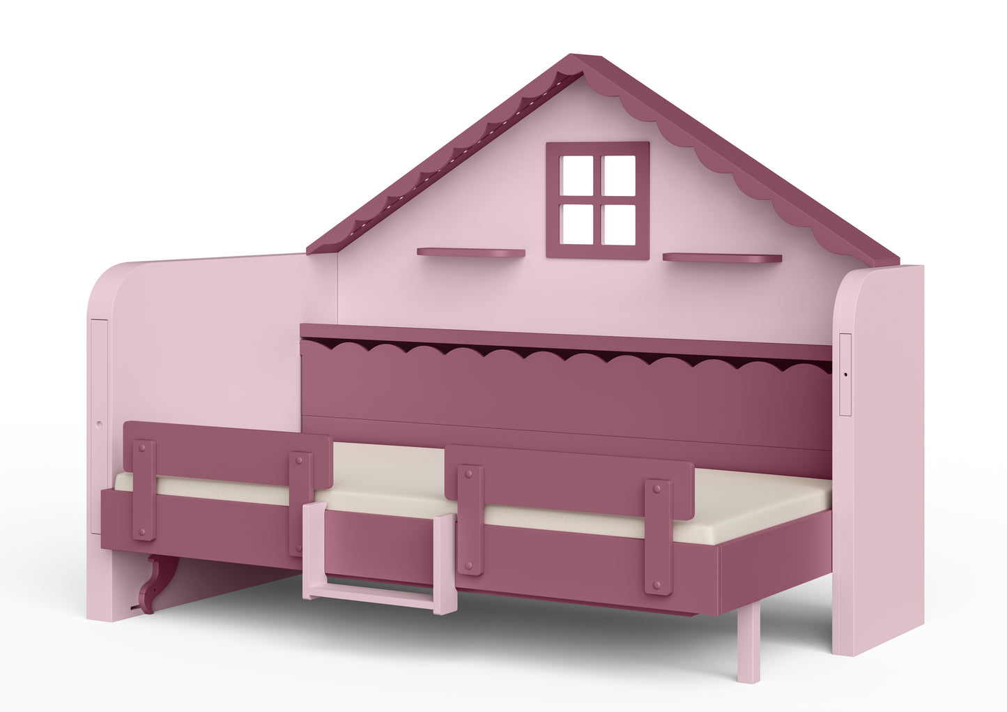 Pakeliama vaikiška lova namelis su žaidimų erdve HAUSY Purple Sky