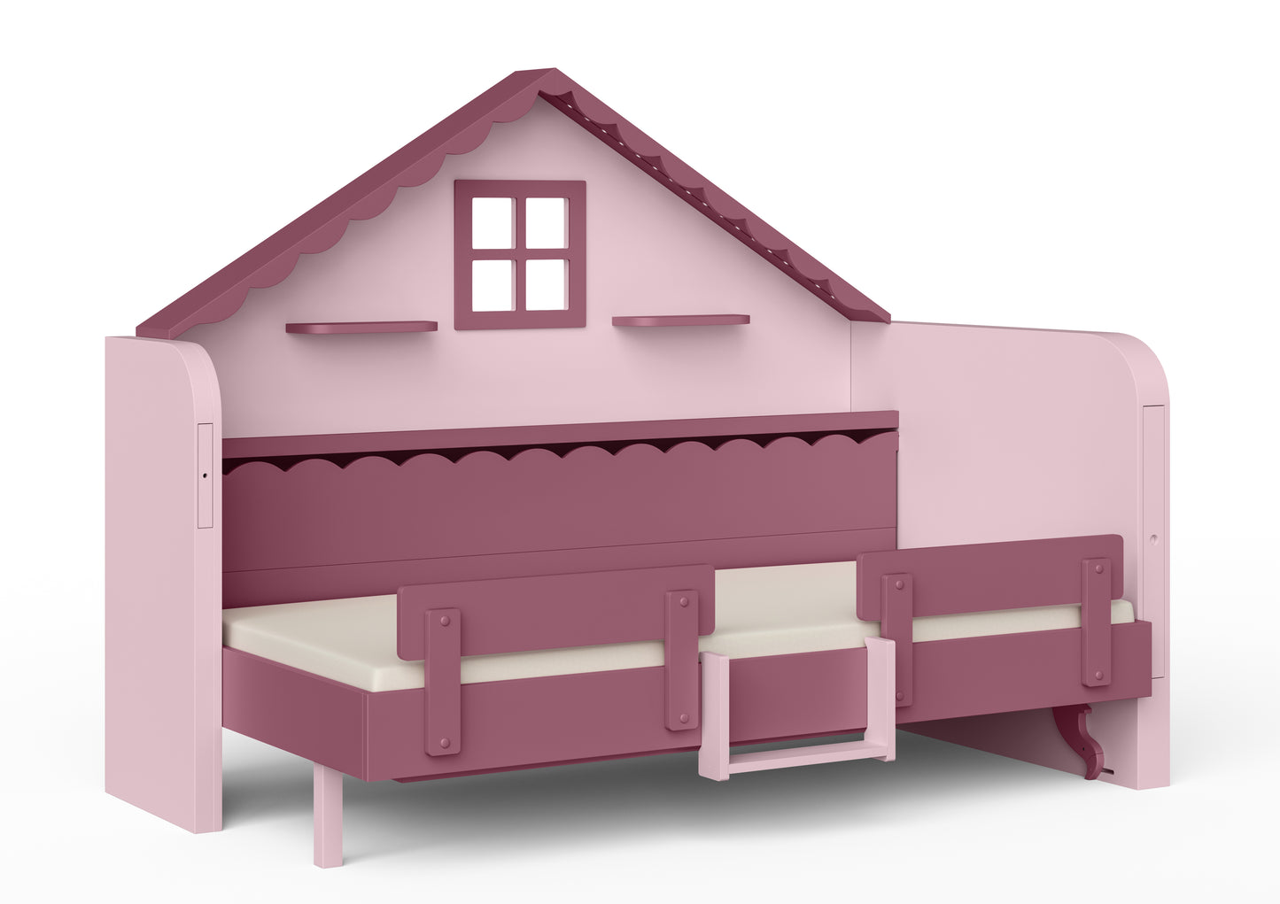 Pakeliama vaikiška lova namelis su žaidimų erdve HAUSY Purple Sky