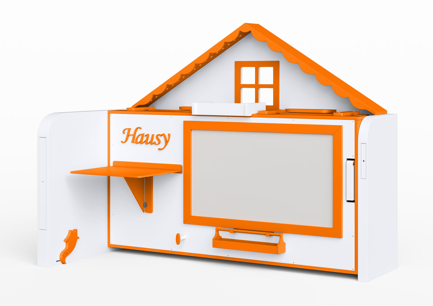 Pakeliama vaikiška lova namelis su žaidimų erdve HAUSY Orange Sky