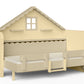 Pakeliama vaikiška lova namelis su žaidimų erdve HAUSY Sandcastle