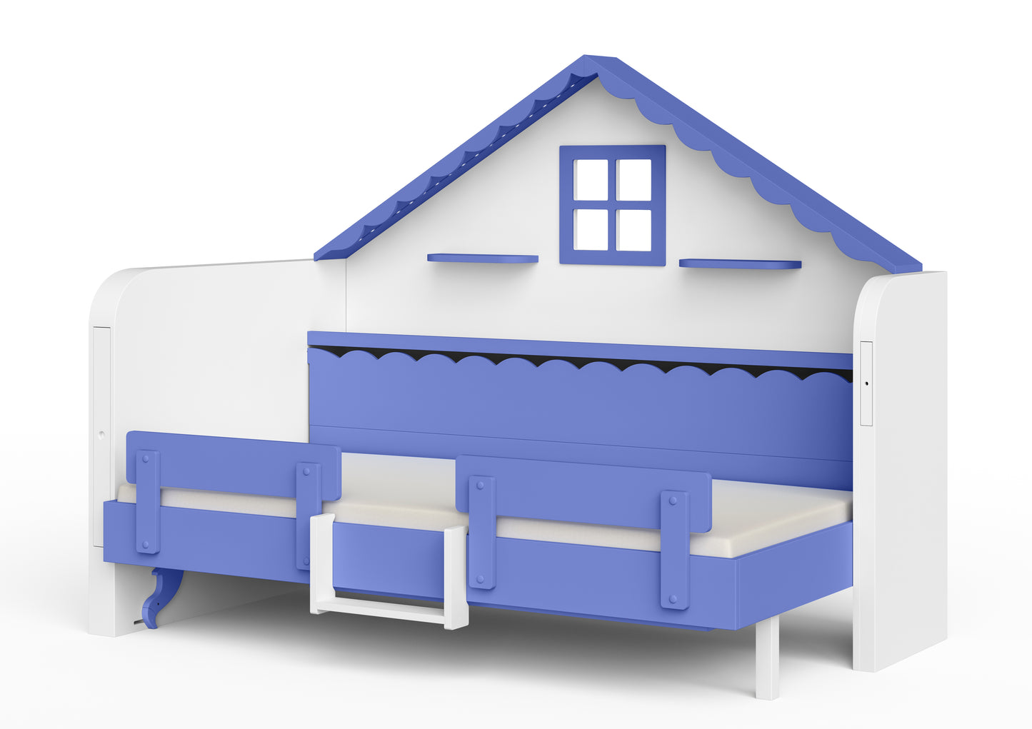 Pakeliama vaikiška lova namelis su žaidimų erdve HAUSY Lavender